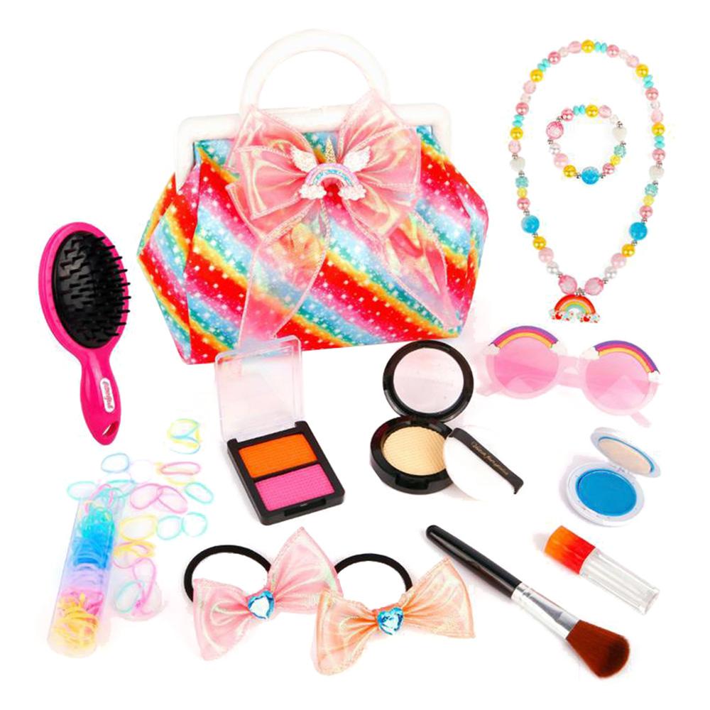 Kinder-Make-up-Set, Rollenspiel-Make-up-Set für Mädchen, Spiel-Make-up-Set mit Make-up-Tasche, Make-up-Spielzeug, Weihnachten bunt