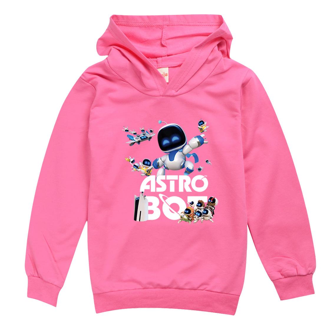 2025 Spiel Astro Bot Hoodie Kinder Comic Kleidung für Teenager Mädchen Pullover Langarm Mäntel Jungen Weiche Stoff Oberbekleidung Kinder Kleidung 150(Kids 10-12Years) pink