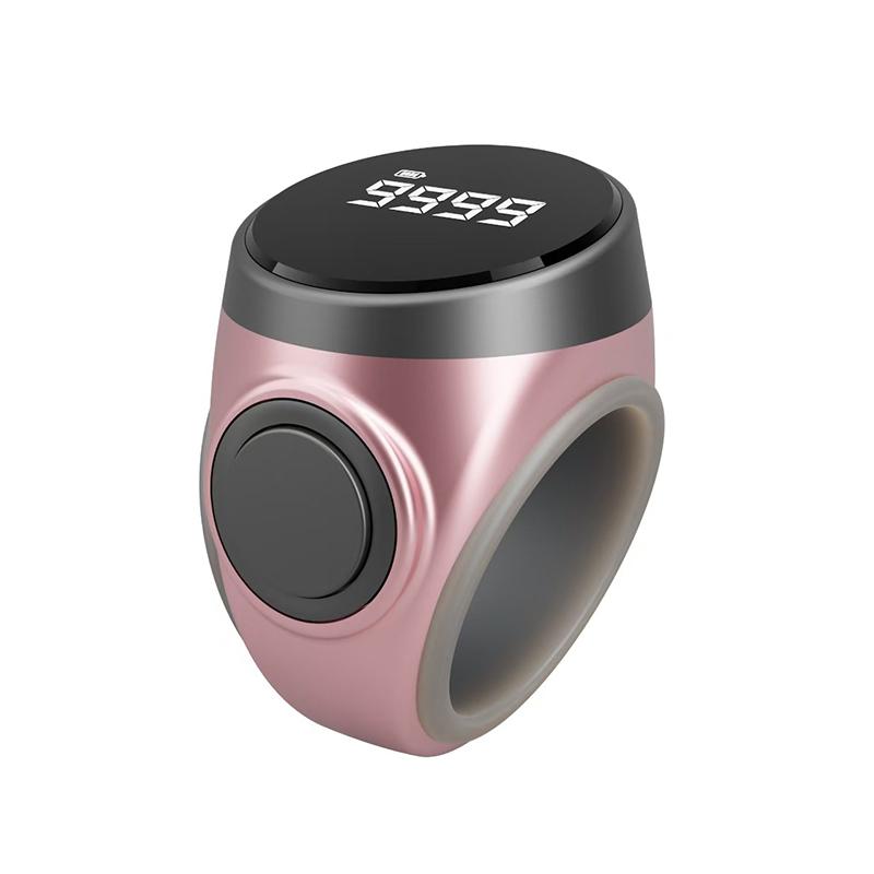 Smart Tasbih Zählwerk Digitaler Elektronischer Fingerringzähler Muslime Tasbeeh Zikr Ring Gebetszeit Vibrationserinnerung rose gold