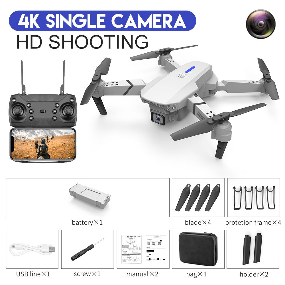 2023 neue Fernbedienung Drohne 4K HD Single/Dual Kamera WIFI FPV Hubschrauber RC Quadcopter Selfie RC Drone faltbare Quadcopters Geschenk Spielzeug single camera 1 battery grau