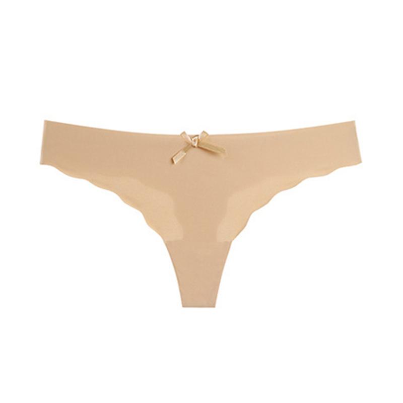 CINOON Nahtlose Panty Set Unterwäsche T-back Weibliche Komfort Dessous Mode Damen Low-Rise Briefs Höschen Frauen Sexy Dessous M beige