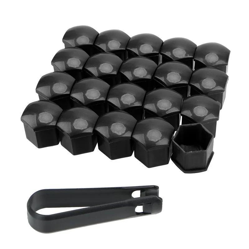 20 Stück Schraubenabdeckung Rostschutz Bolzen Felgen Außendekoration Spezialsockelschutz Staubdicht 17mm Auto Radmutternkappen Auto Nabe schwarz