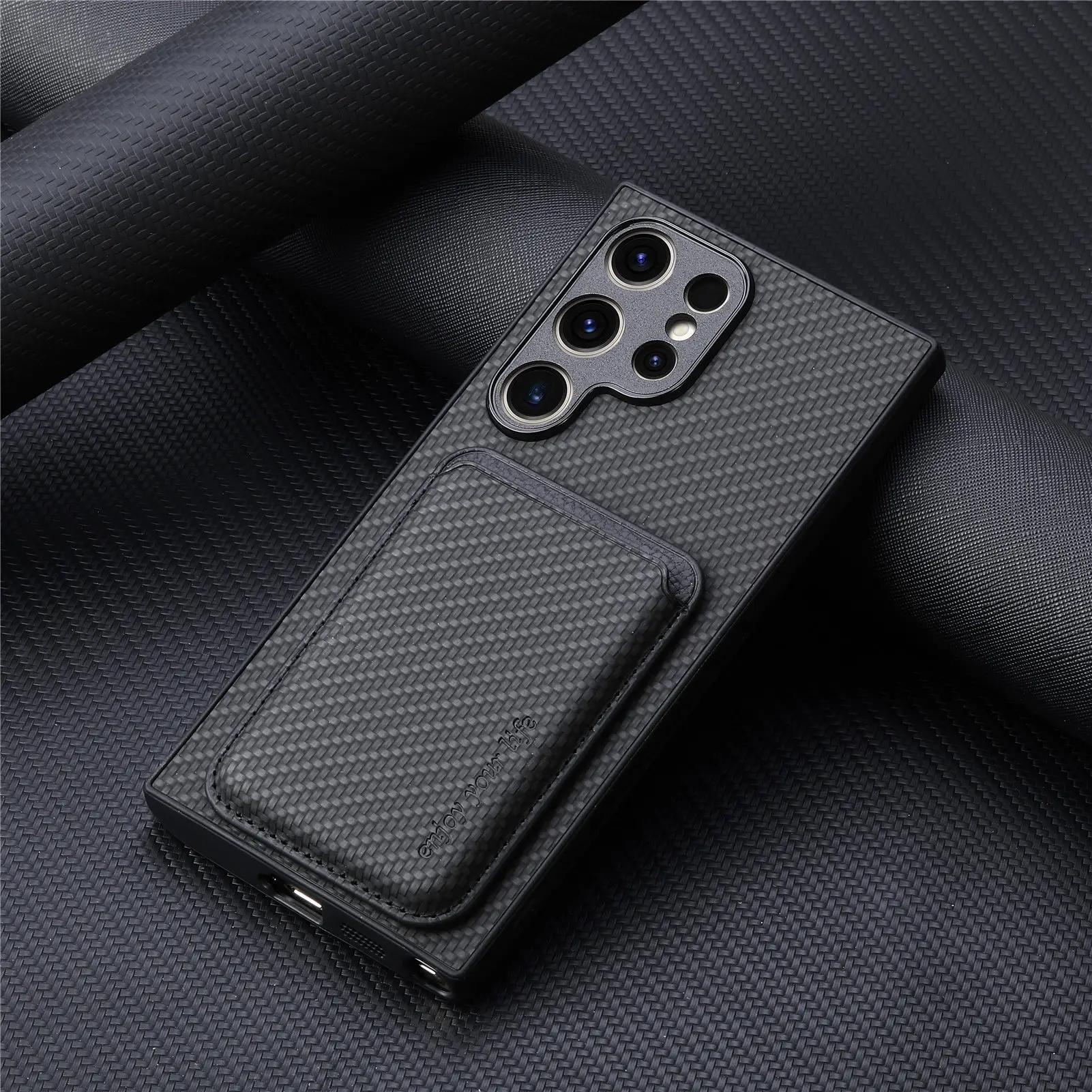 Handyhülle mit Kartenhalter-Geldbörse für Samsung Galaxy S24 S23 S21 FE S22 S25 Ultra Plus A16 A06 A26 A36 A25 A35 A15 A05S Hülle Galaxy S22 black