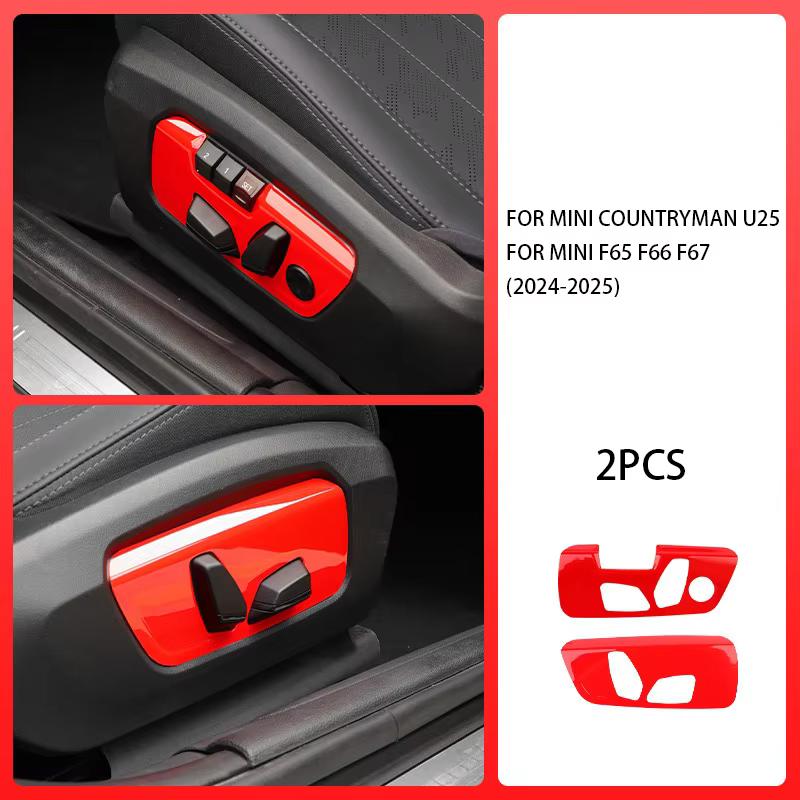 Autositz Verstellknopf Blende Zierleiste Aufkleber Innenausstattung Zubehör Für Mini U25 Countryman Cooper S F65 F66 F67 orange