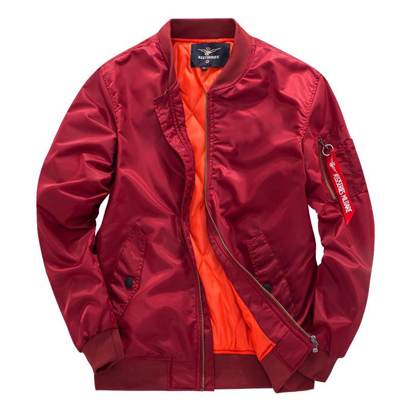 Marke Herren Casual Jacke Große Größe Männer Pilot Bomber Jacke Männlichen Plus Größe M rot