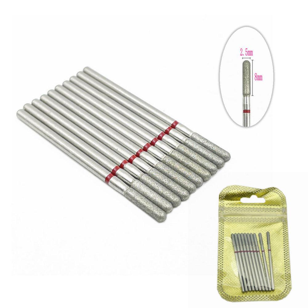 10 teile/paket Nagel Bohrer Polierer Diamant Nagel Bohrer Dreh Bits Für Elektrische Maniküre Maschine Fräser Grat Nail art Werkzeug zubehör FC25