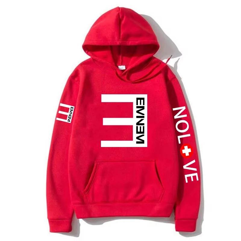 Rapper Eminem Musikalbum Herren Hoodies Welttour Herbst Winter Fleece Streetwear Oberteile XXXL