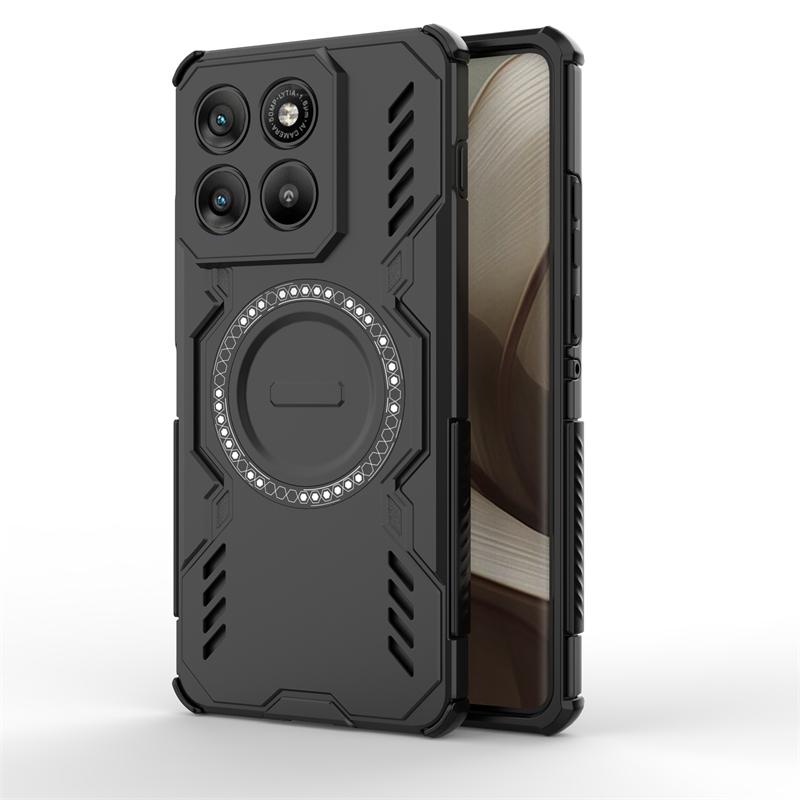 Für Motorola Edge 70 Hülle Für Moto Edge 70 Stoßfeste Panzerung Magnetische Adsorption Kabelloses Laden Rückseite Für Moto Edge 70 Hülle Motorola Edge 70 schwarz