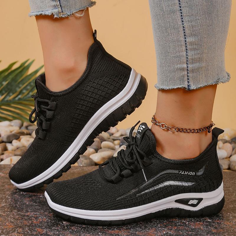 Damen Softsohle Atmungsaktive Mesh-Sneaker Leicht Rutschfest Lässige Sportschuhe für Damen Komfort Slip-On Strick-Sneaker 40