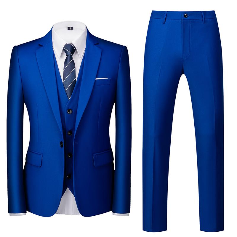 Formeller Anzug, 3-teiliges Set, Anzug für Herren, Business, Büro, Hochzeit, Party, Anzug, Blazer + Hose + Weste XXXXXL