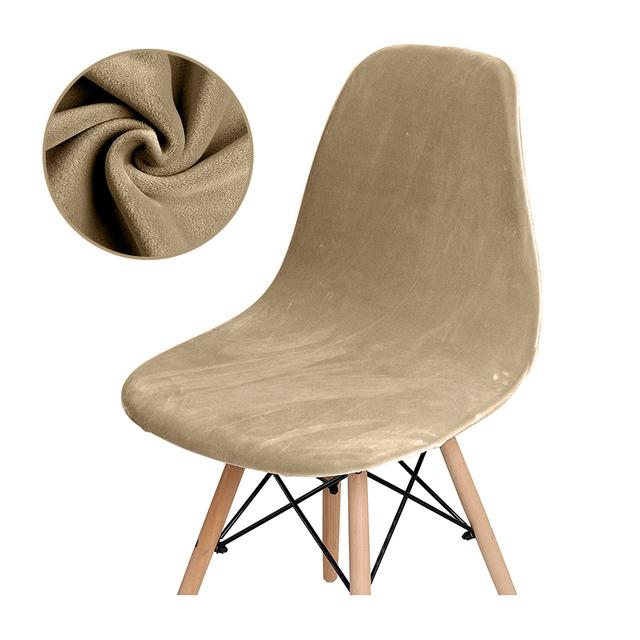 1 /2 /4 /6 Stück Samt Stuhlhussen Armlehnenlose Schale Stuhlhusse Hochzeit Esszimmer Büro Bankett Hotel 1 Piece khaki