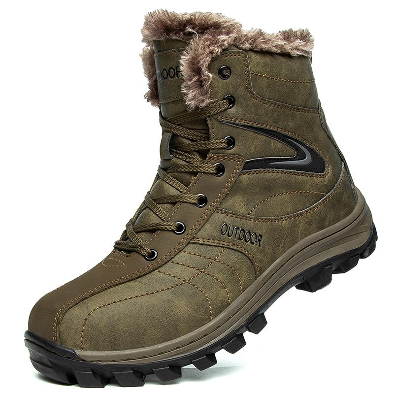 Russische Stil Winter Stiefel Wasserdichte Outdoor Männer Stiefel Knöchel Schnee Stiefel Plus größe 40-48 Hohe Männer Schuhe 43 braun