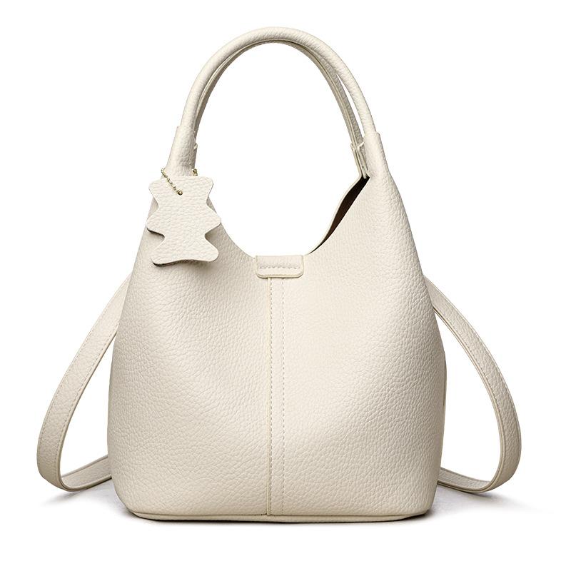Französische Handtasche High-End Echtes Leder Damen Kleine Tasche Neu Vielseitig Mittelalterlich Weiches Leder Modische Handtasche white