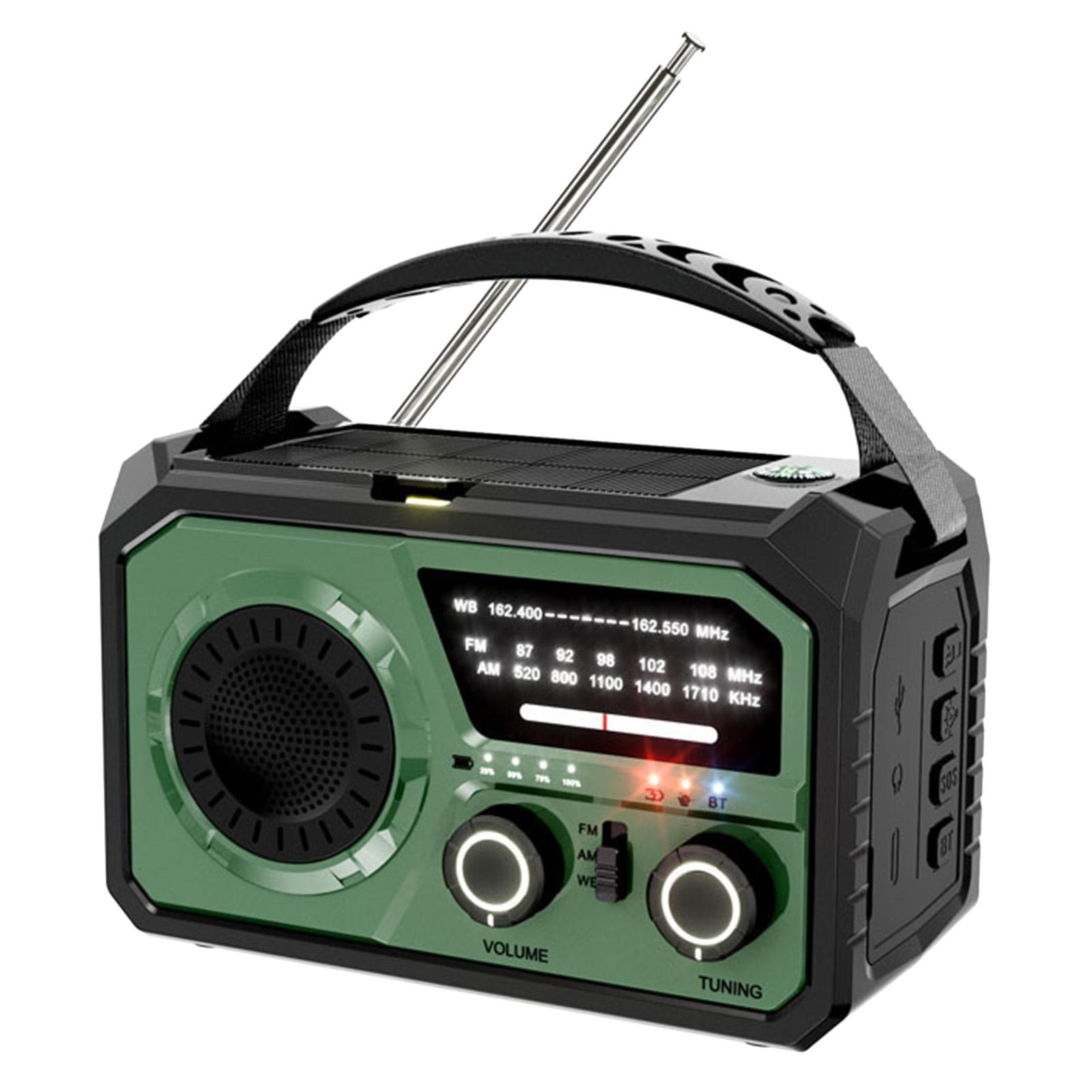 16000mAh Handkurbel Notfall Radio Drahtlose Handkurbel Wetter Radio NOAA/AM/FM Tragbare Solar armee grüne