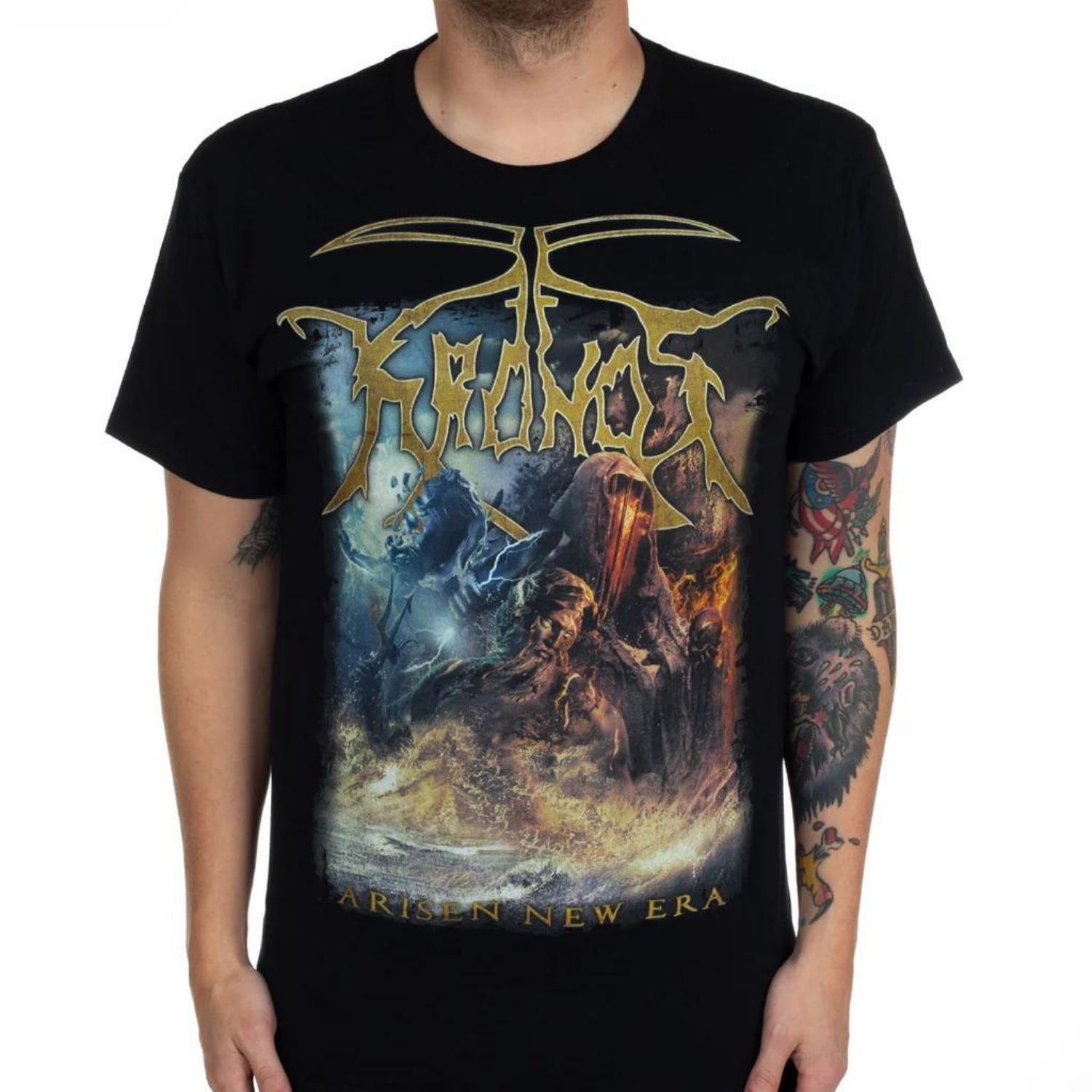 Kronos Arisen New Era Herren T-Shirt Kurzarm Baumwoll-Tees Retro Metal Band Oversize Oberteile Marken T-Shirt Herren Kleidung Streetwear XXXL