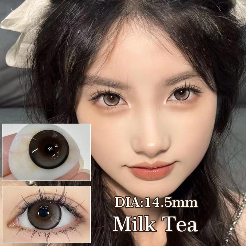 MillCreek Kontaktlinsen, farbig, für große Augen, 14,5 mm, für Myopie, jährliche Anwendung, abgestufte Kontaktlinsen -1.75 schwarz