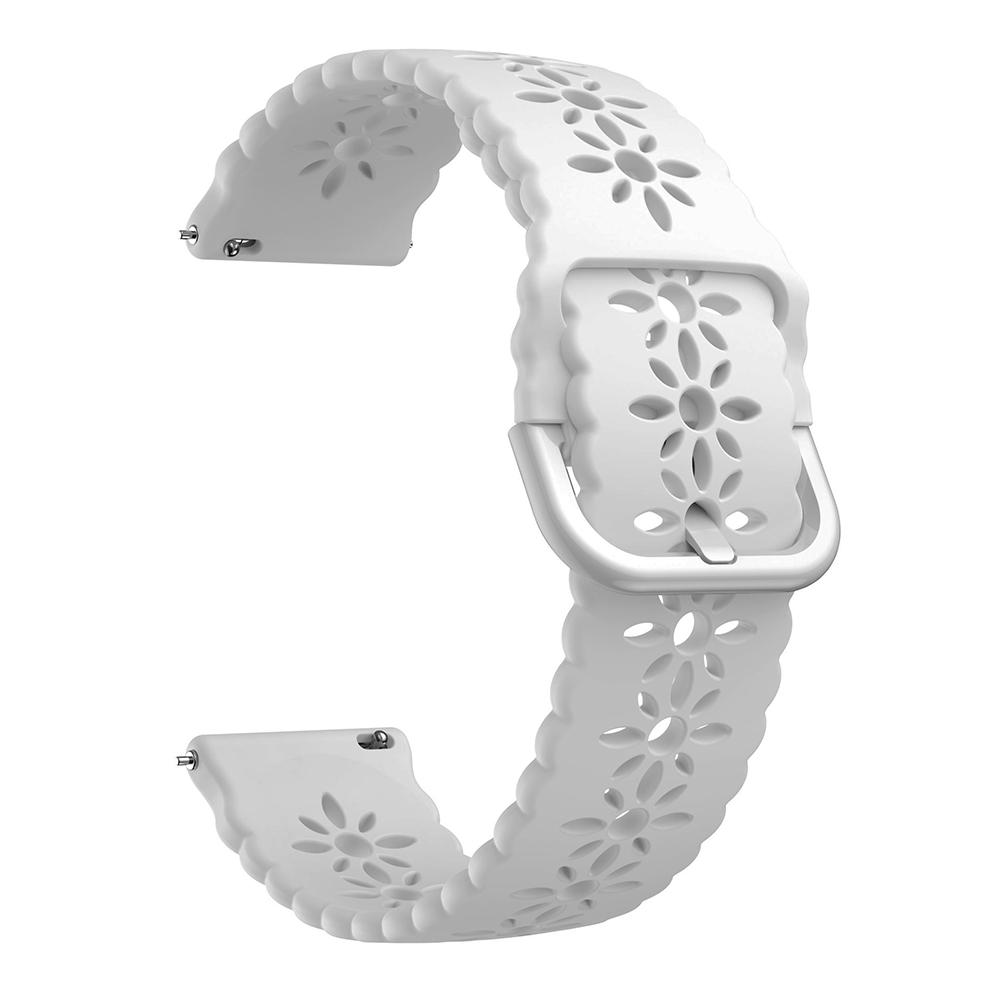 20 mm 22 mm florales Silikonarmband für Samsung Galaxy Watch 5/4/3 Active 2 Gear S2 S3 Smart Watch Band für Huawei Watch GT2 GT3 42 mm 46 mm/Amazfit GTR 22mm Universal weiß