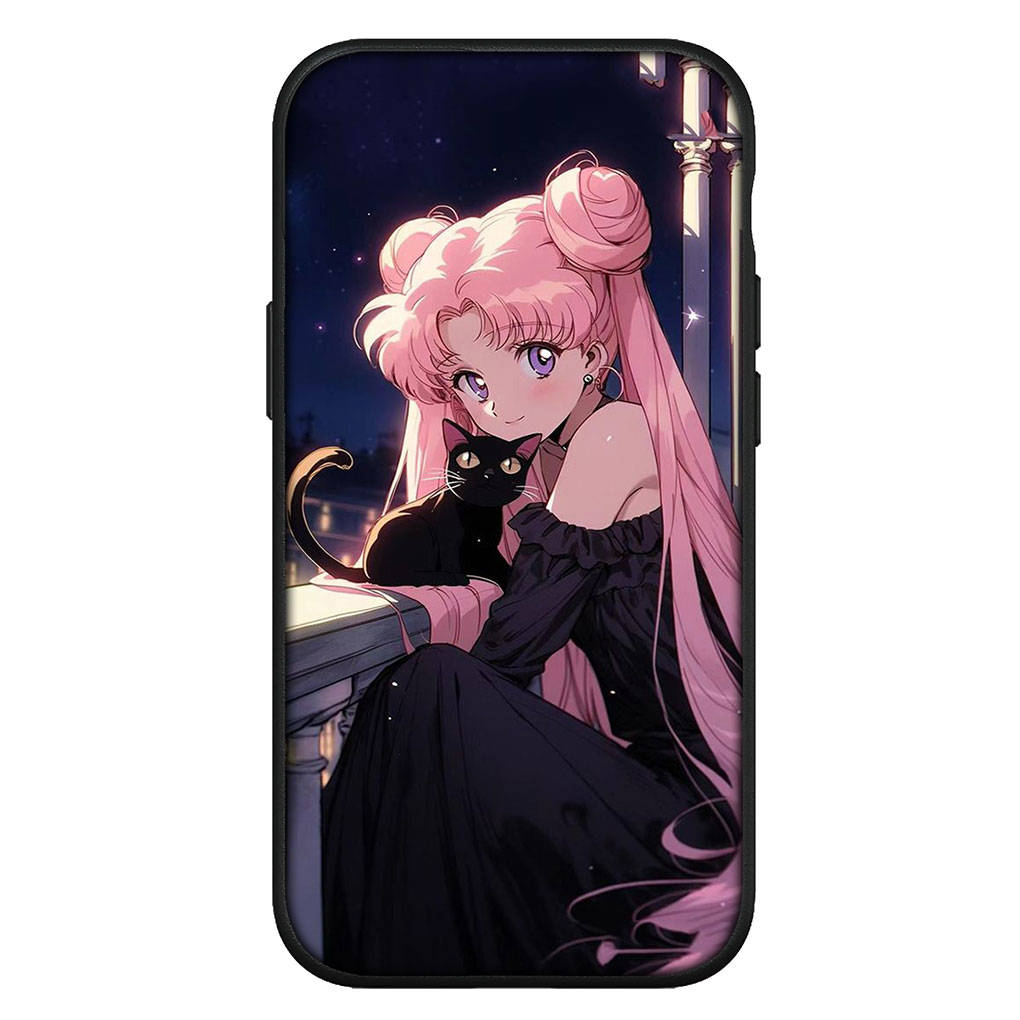 Hülle für iPhone 15 14 Xiaomi Redmi Note 13 12 11 Pro Max X 8 7 9 XR Samsung Galaxy S24 S23 A05 OPPO A15 Huawei Anime Sailor Cartoon Moon Handyhülle for Samsung Galaxy S23 ceil