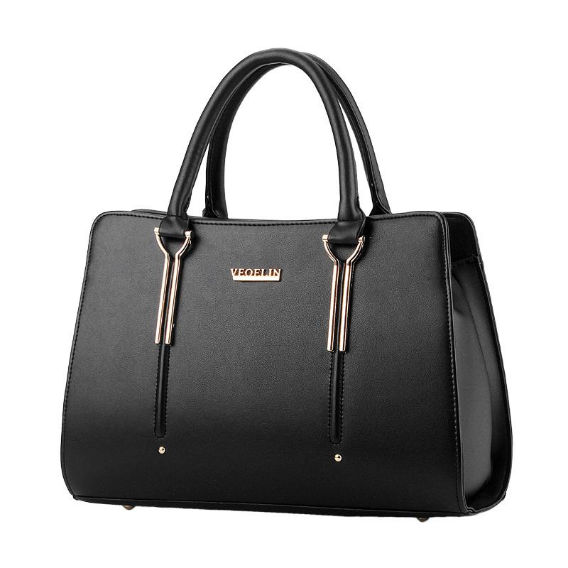 Handtaschen mit Top-Griff, Pu-Leder, Damen-Umhängetaschen, lässige Damen-Tragetaschen schwarz