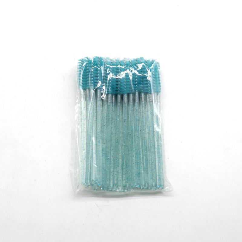 50 PCS Einweg Kristall Wimpern Pinsel Mascara Wands Applikator Diamant Wimpern Pinsel Falsche Wimpern Verlängerung Make-Up-Tools 50 PCS hellblaue