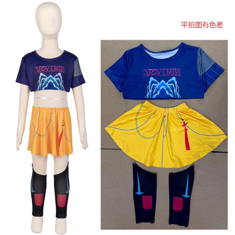Kinder Mädchen Kpop Dämonenjäger Cosplay Rumi Zoey Mira Cosplay Kostüm Set 3D Druck Kind Bühnenauftritt Kleidung Halloween Party XXXS