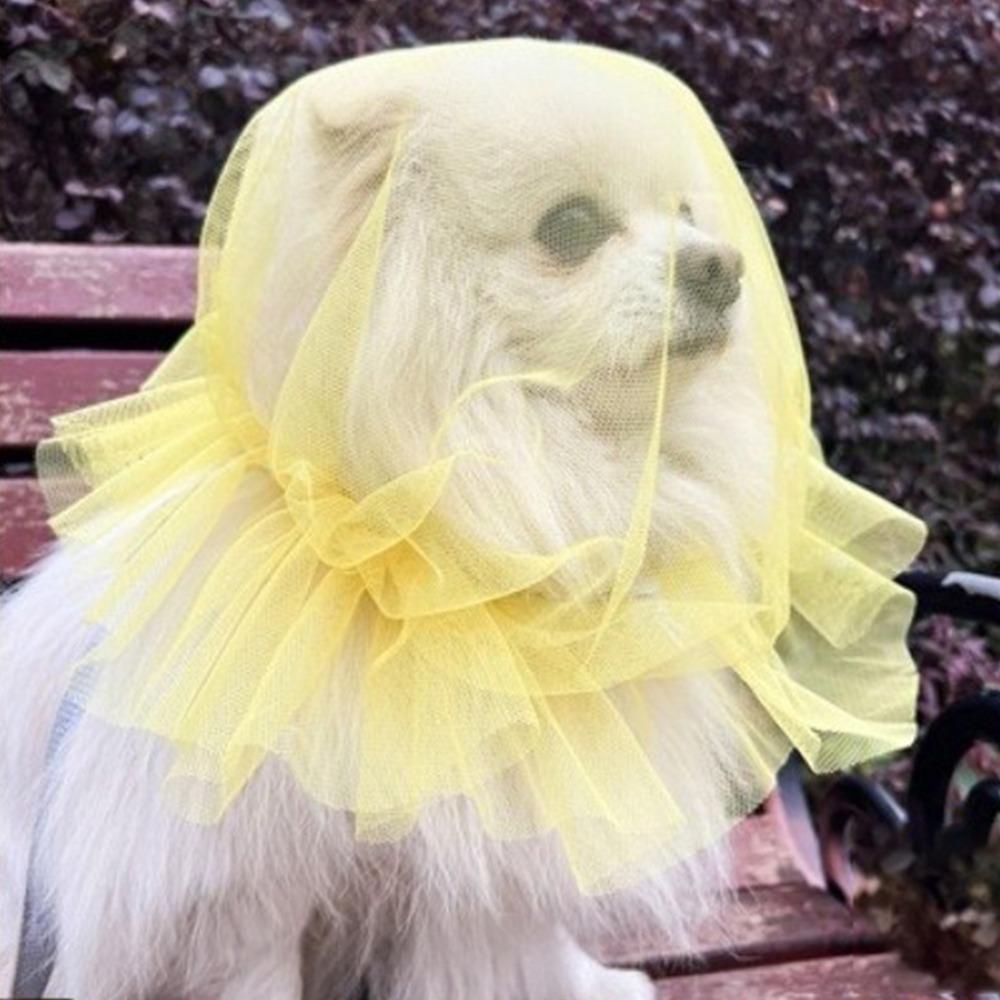 Atmungsaktiver Hund-Anti-Fressen-Schleier Komfort Verstellbar Haustier-Schutzmaske Elastisches Polyester Anti-Kauen Maulkorb Verhaltenssteuerung gelb