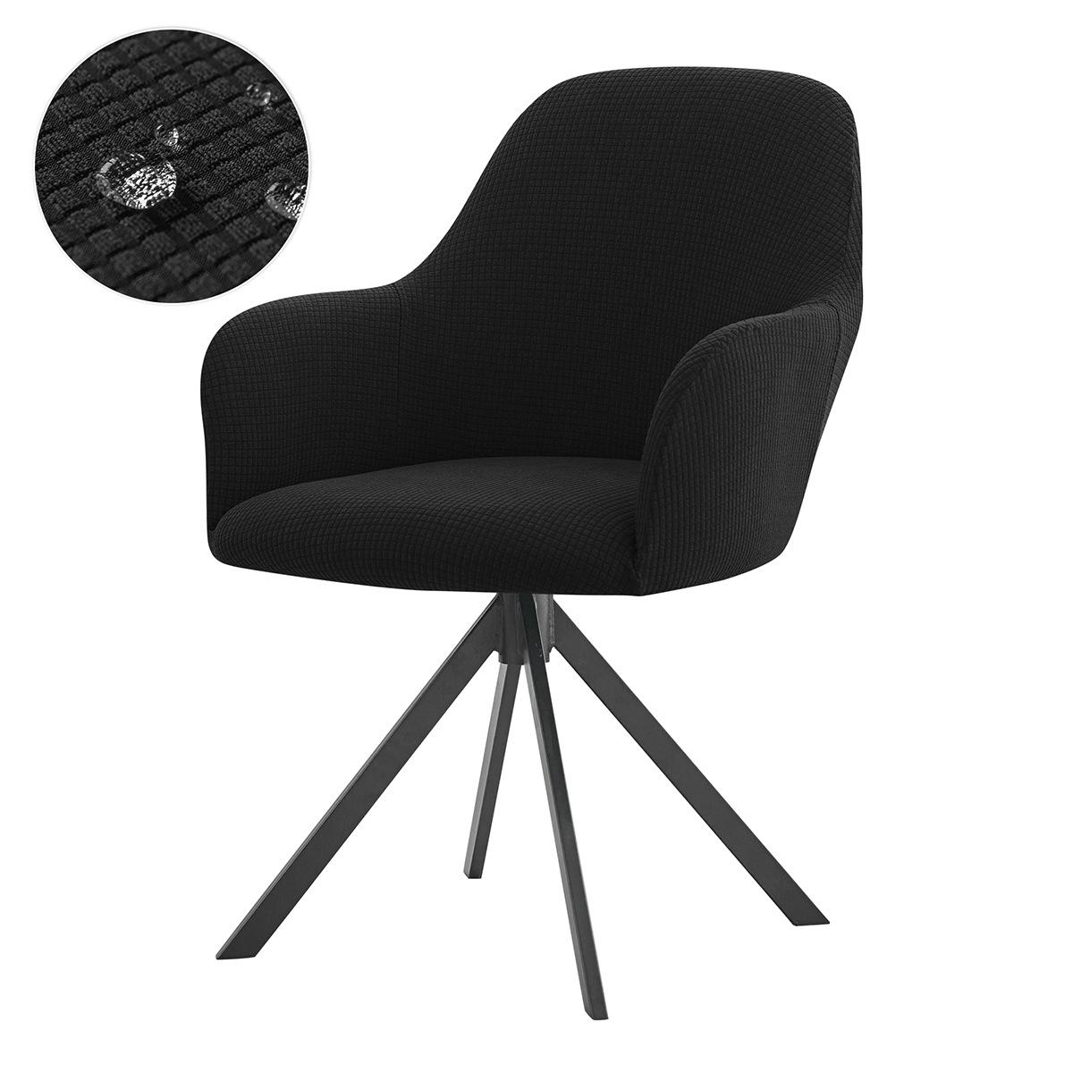 1PC Polar Fleece Hohe Arm Stuhl Abdeckungen Wasser Abweisend Elastische Esszimmer Sessel Schutz Sitz Hussen Stuhl Schutz Hause 1pc schwarz