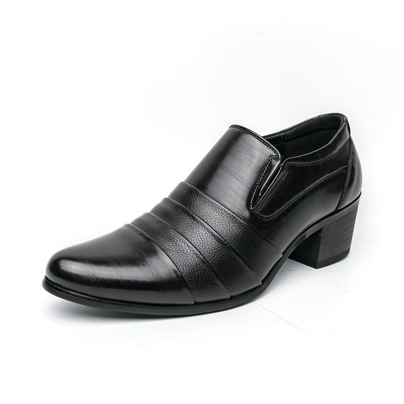 Mode Heißverkauf Herren Leder High Heels Europa Amerika Spitz High-End Bankett Kleiderschuhe Business Herren Arbeitsschuhe Vielseitig 41 schwarz