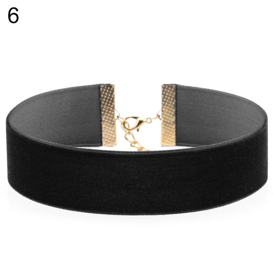 Modischer breiter weicher Samt-Halsband für Damen, Party, Nachtclub, Gothic-Schmuck schwarz