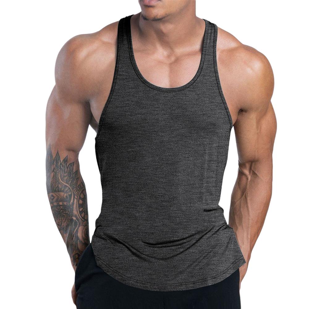 Quick Dry Tank Tops Männer Gym Fitness Bodybuilding Ärmelloses Shirt Männlichen Sommer Casual Stringer Weste XXL schwarz