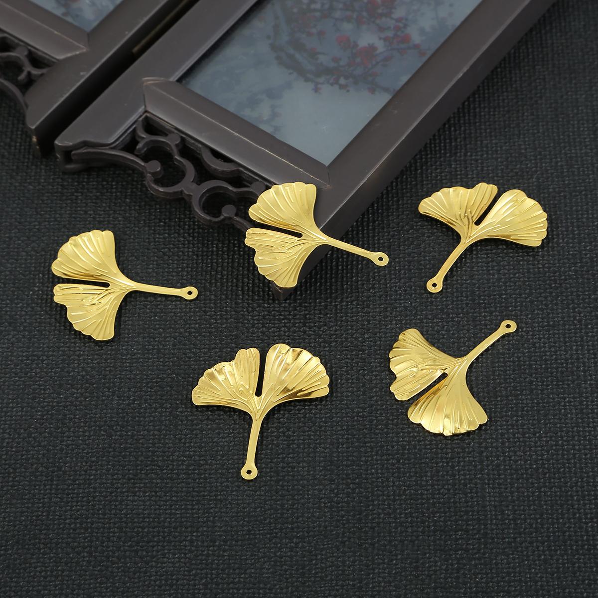 10/20 Stück Metall Kupfer Blatt Verbinder Charm Anhänger DIY Zubehör Zubehör Zubehör für die Schmuckherstellung 05 25×29mm 10pcs gold
