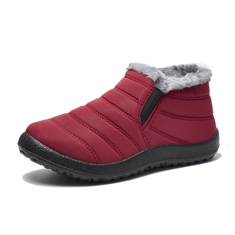 Neue Winter warme Damen Schneestiefel Plüsch Stiefeletten Damen Stiefeletten 43 rot