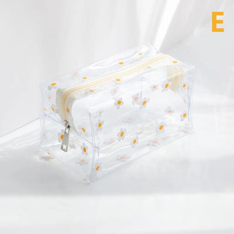 Niedliches transparentes Mäppchen mit großem Fassungsvermögen, Damen-Kosmetiktasche, Schulsachen, Bürobedarf, niedliche Kosmetiktasche