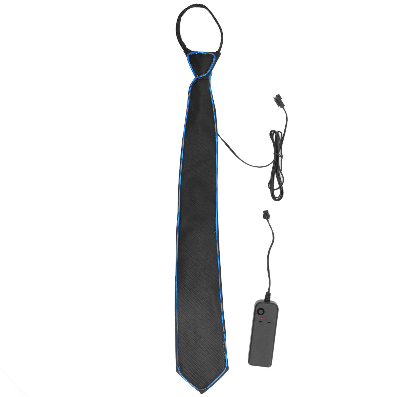 LED Krawatte Beleuchtungsmodi Einstellbar Polyester Schlüsselschalter Leuchtende Krawatte für Karneval Musik