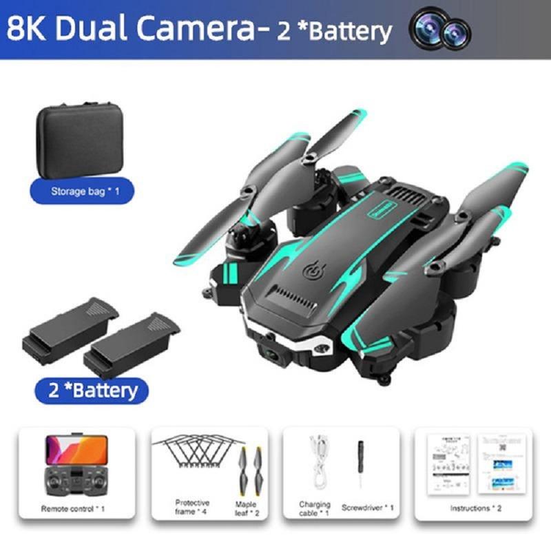 Neu Mini Drohne GPS Drohne Professionelle HD Kamera Luftaufnahmen Hindernisvermeidung Drohne Faltbare Vier-Rotor Hubschrauber RC Distanz Dual Camera-2*Battery
