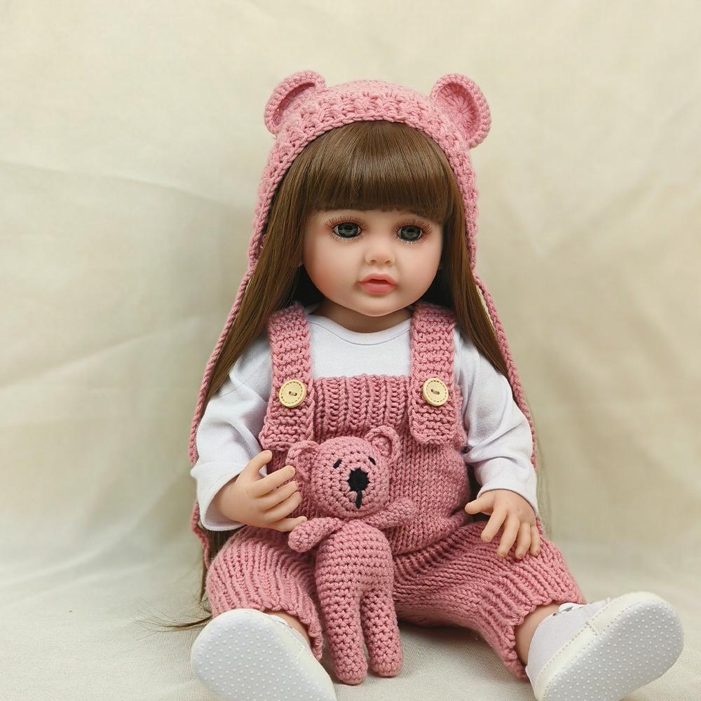 Reborn Baby Puppe 55cm Simulation Baby Mädchen Spielzeug Künstliche Baby Spielzeug Volle Kleber Kann In Wasser Spielzeug Für Kinder