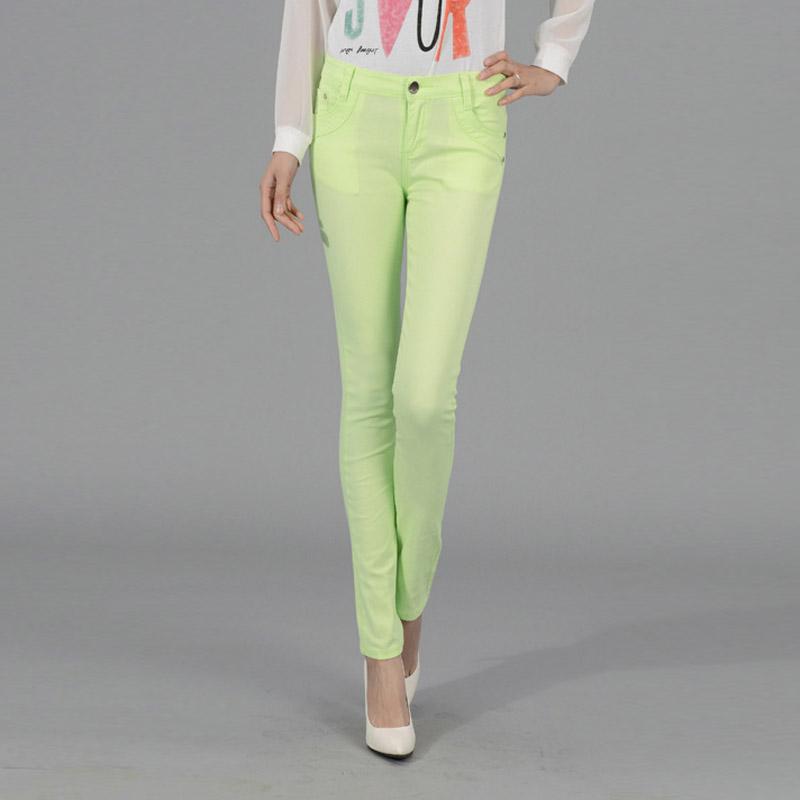 Frauen Damen Bleistift Hosen Sommer Taschen Taste Dünne Waden Länge Hosen Casual Stretch Hose Plus Größe Weibliche Hosen XS hellgrüne