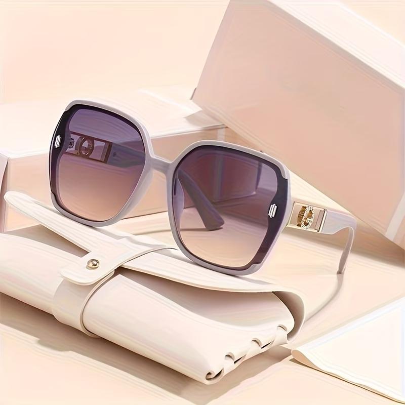 Klassische Retro Rechteckige Modebrille für Damen - Stylische PC-Rahmen-Gläser Sonnenbrille - Perfekt für Karneval, Partys, Festivals