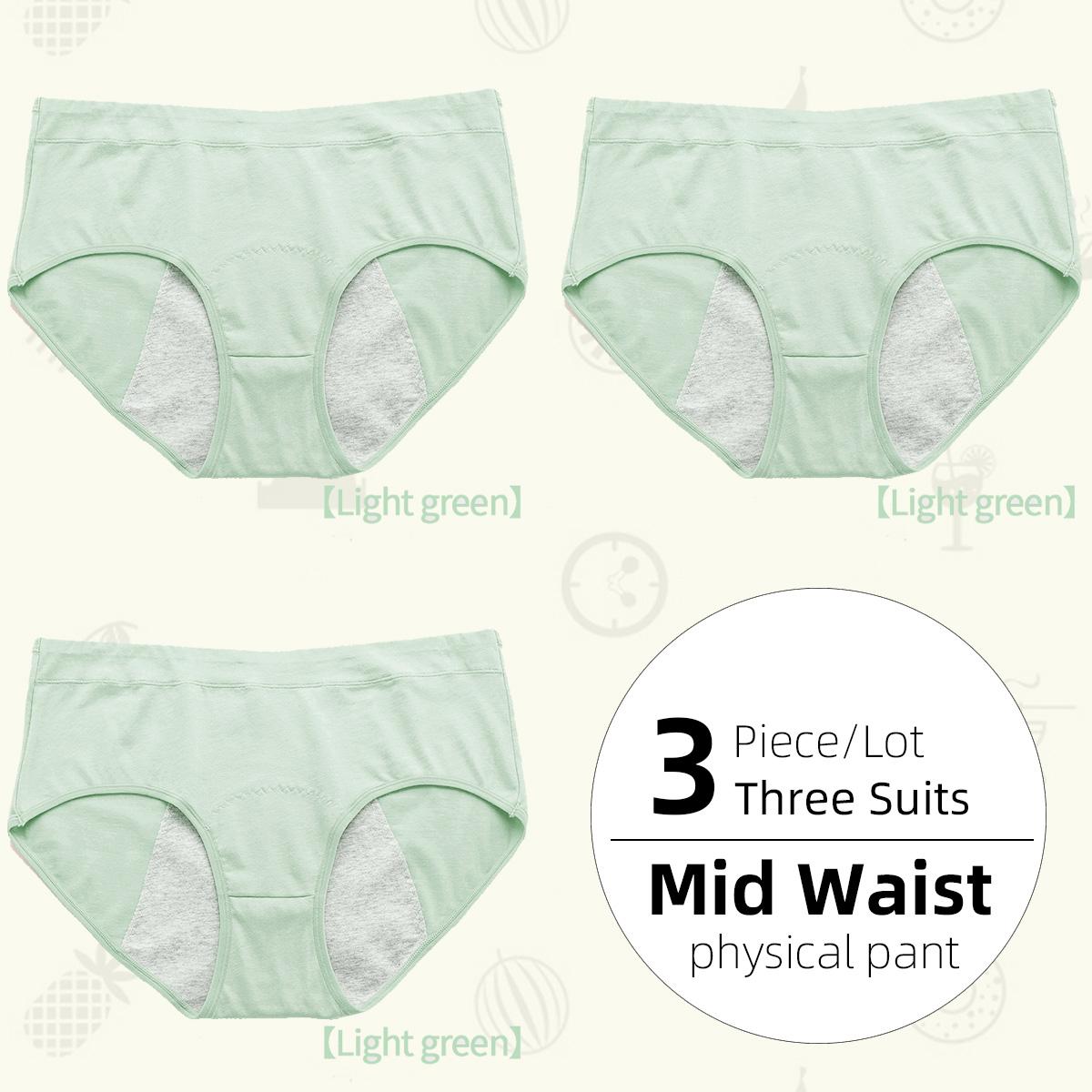 3 Teile/los Größere Hohe Taille Höschen Frauen Panty Dame Unterwäsche Auslaufsicher Physiologische Unterwäsche Baumwolle Schritt Anti-leckage Briefs 4XL