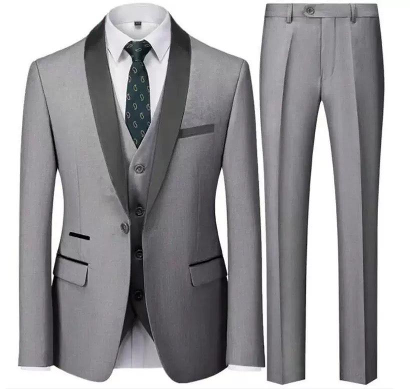 Herren Herbst Slim Fit Business Casual Anzug: Smoking-, Westen- und Hosen-Set für Hochzeiten und Bräutigame 4XL