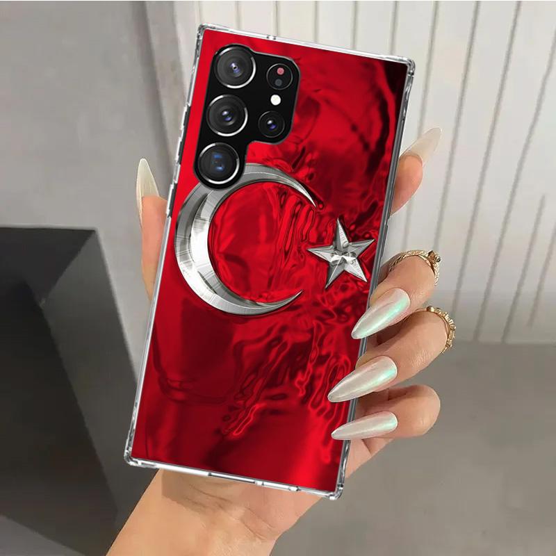 Türkei Türkische Flagge Handyhülle für Samsung Galaxy S26 S24 S23 Ultra S25 Edge S22 S21 Plus S20 FE + Weiche Druckschale Funda Galaxy Samsung S26 Ultra