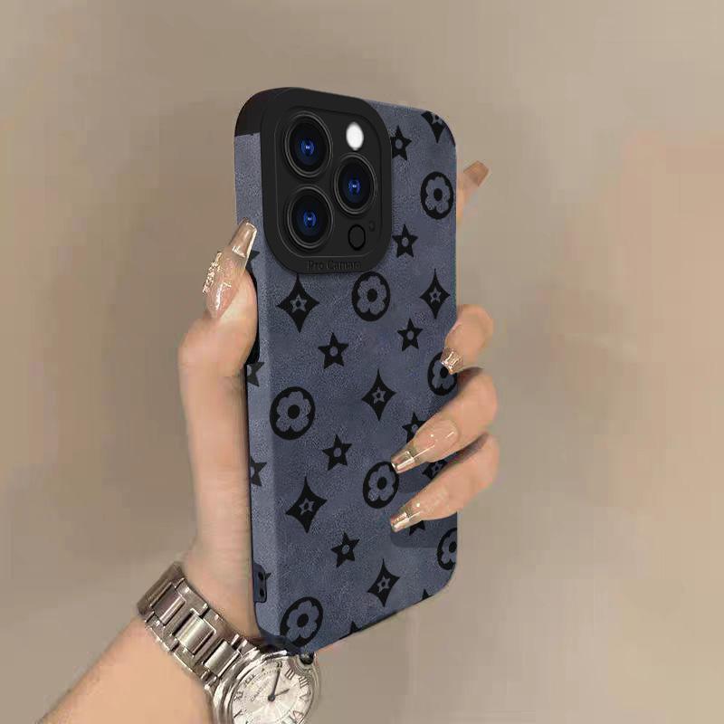 Vintage Muster Lammleder Handyhülle Für iPhone 17 Pro Max Air 16 16e 15 14 13 12 11 Pro Max Plus X XS MAX XR Rückseite iPhone 15 Plus