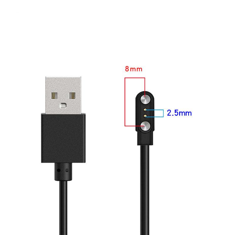 2-poliger 4-poliger Smartwatch-Dock-Ladeadapter, USB-Ladekabel, Kabel für Smartwatch-Ladekabel für Erwachsene/Kinder 2.5mm-8mm