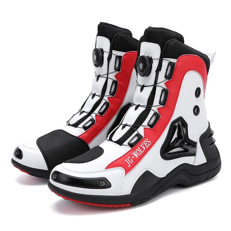 Motorradstiefel, wasserdichte Schutzstiefel, Motocross, aktive Achse, Off-Road-Motorrad, lange Oberschenkelschuhe, Motorradstiefel für Herren 39 weiß