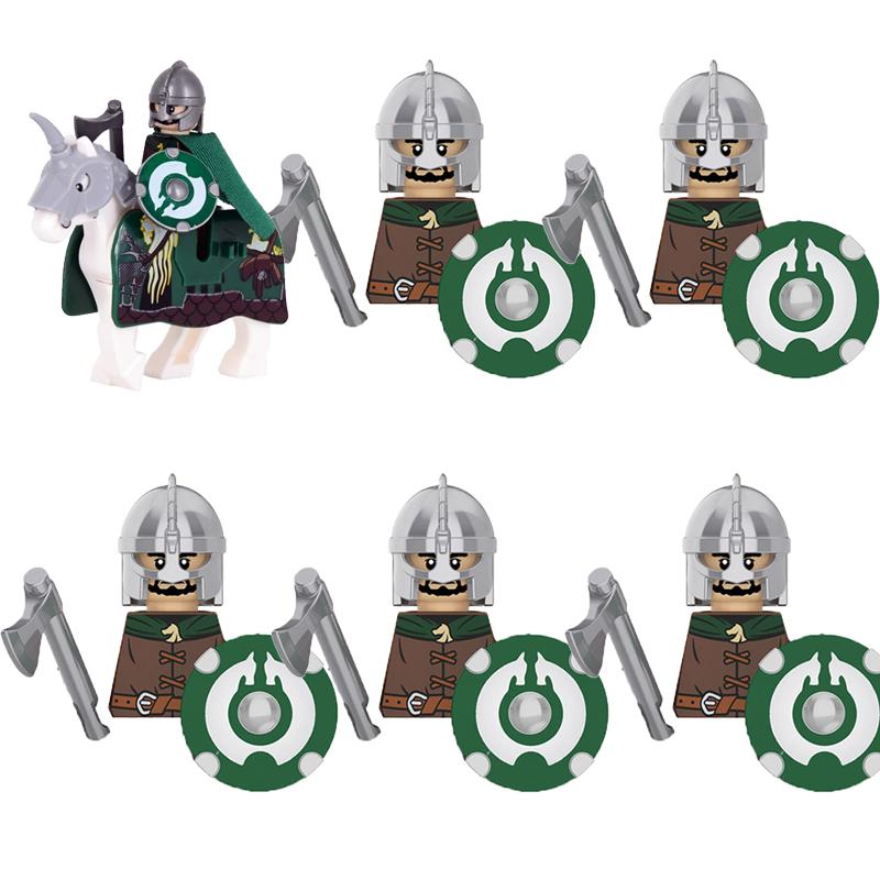 MOC Mittelalterliche Militärbausteine Elfenkrieger Ork Rohan Gondor Ritter Figurenset Tierarmee Waffe Bogen Armbrust Spielzeug