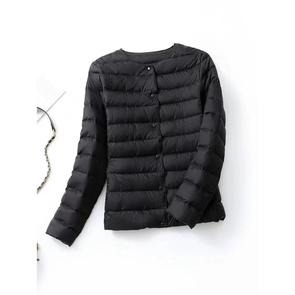 Ultraleichte Daunenjacke für Damen, mattes Gewebe, leichte Jacke, warm, winddicht, Parka, Damen-Daunenjacken plus Mäntel XL schwarz