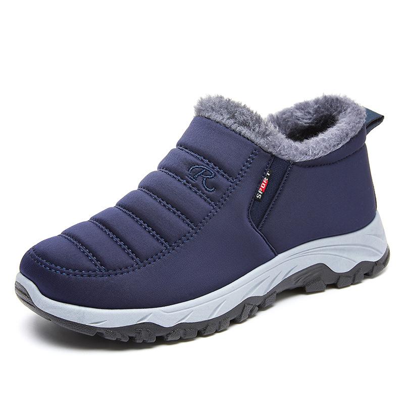 Größer Schneestiefel Herrenschuhe für Herren Warmes Fell Winter Herrenschuhe Unisex Stiefeletten Wasserdichte Schuhe Herrenschuhe Arbeitsschuhe 44 blau