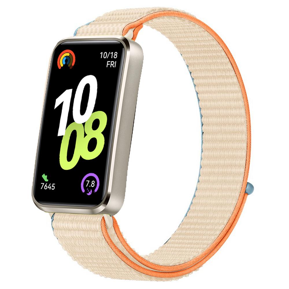 Nylon Schlaufenarmband für Huawei Band 10 9 8 Sport Ersatzarmband Armband für Huawei Band 10 Original Verstellbares Uhrenarmband For Huawei Band 9 milch-weiße