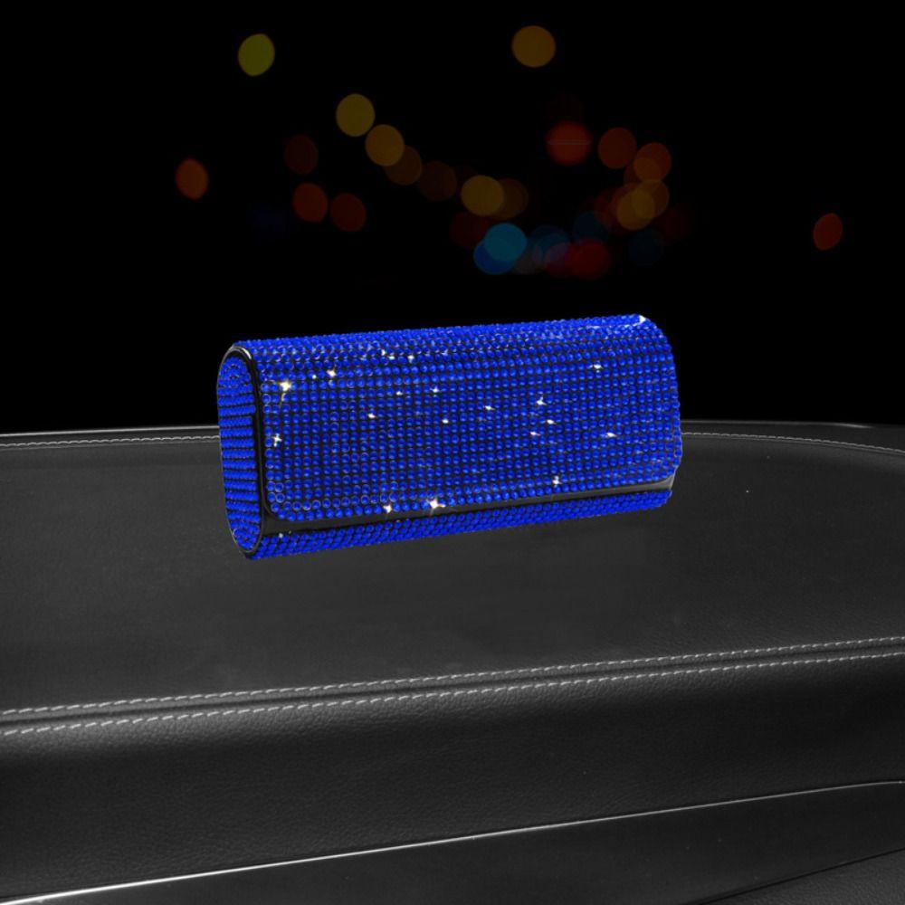 Sonnenbrillen Schutz Diamant Sonnenbrillen Etui Bling Strass Brillenetui Auto blau