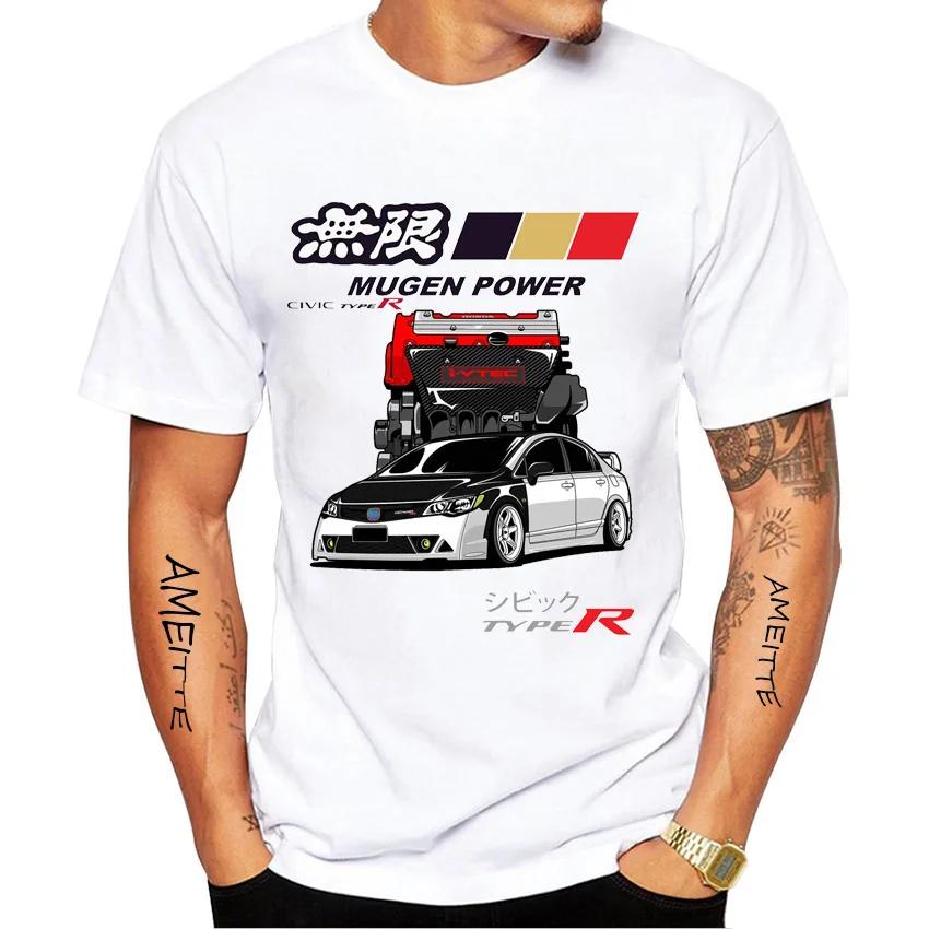 Civic Type R EG6 Auto Legende T-Shirt Neu Sommer Herren Kurzarm Vintage Hip Hop Junge Lässige T-Shirts Harajuku JDM Weiße T-Shirts S